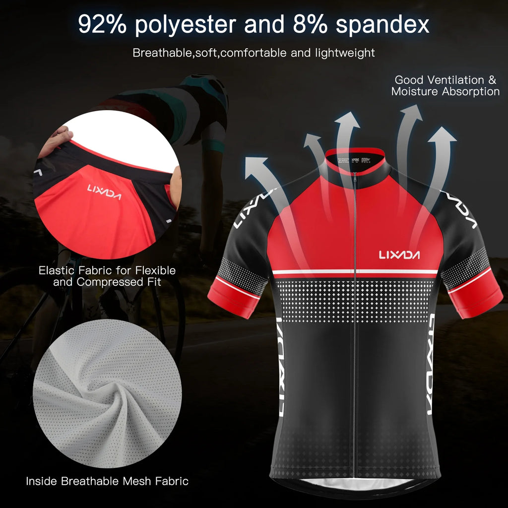 Cycling Suit with Padded Mtb Quick-Sleeve Shirt Set D773628