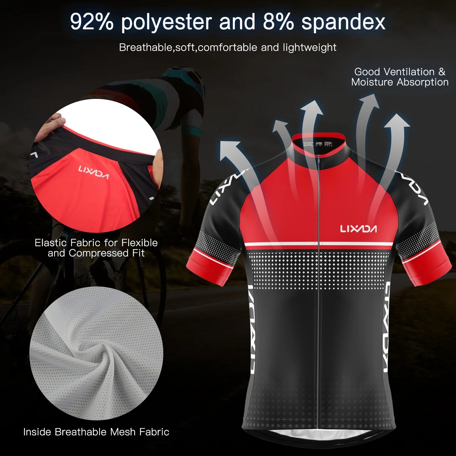 Cycling Suit with Padded Mtb Quick-Sleeve Shirt Set D773628