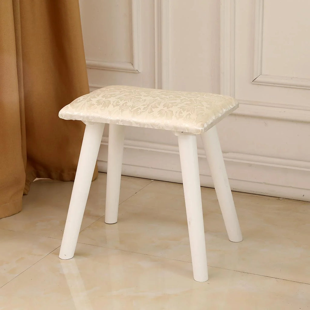 Vanity Table Set with 8 LED Lights Mirror, Wood Makeup Dressing Table with Stool & Drawer U37264