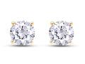 4.5MM Round Cut Lab Created Moissanite Screw Back Stud Earrings In 18K Yellow Gold Over Sterling Silver H376833