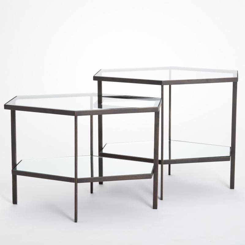 Silver Leaf Hexagon Table Y13600