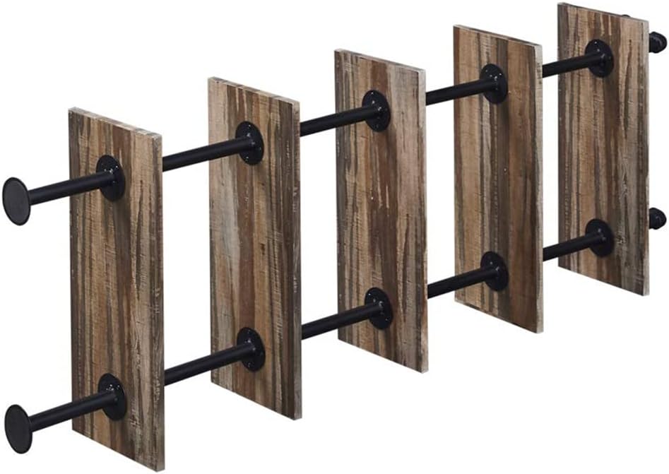 Rustic Industrial 5-Shelf Ladder Bookcase Z9834