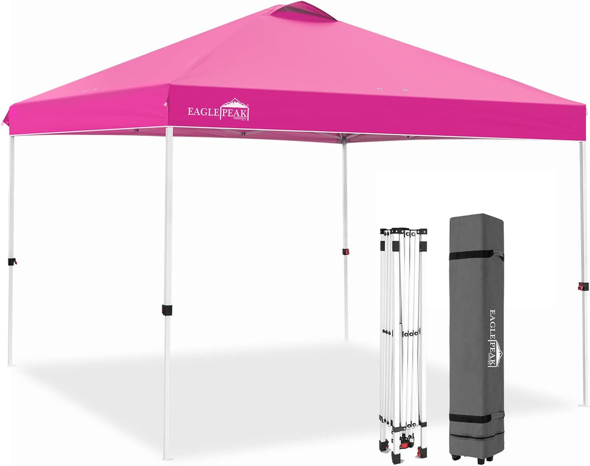 10' x 10' Light Blue Pop Up Canopy Tent with Wheeled Carrying Bag N556