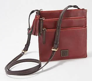 Bordeaux Leather Triple Zip Crossbody Q58338