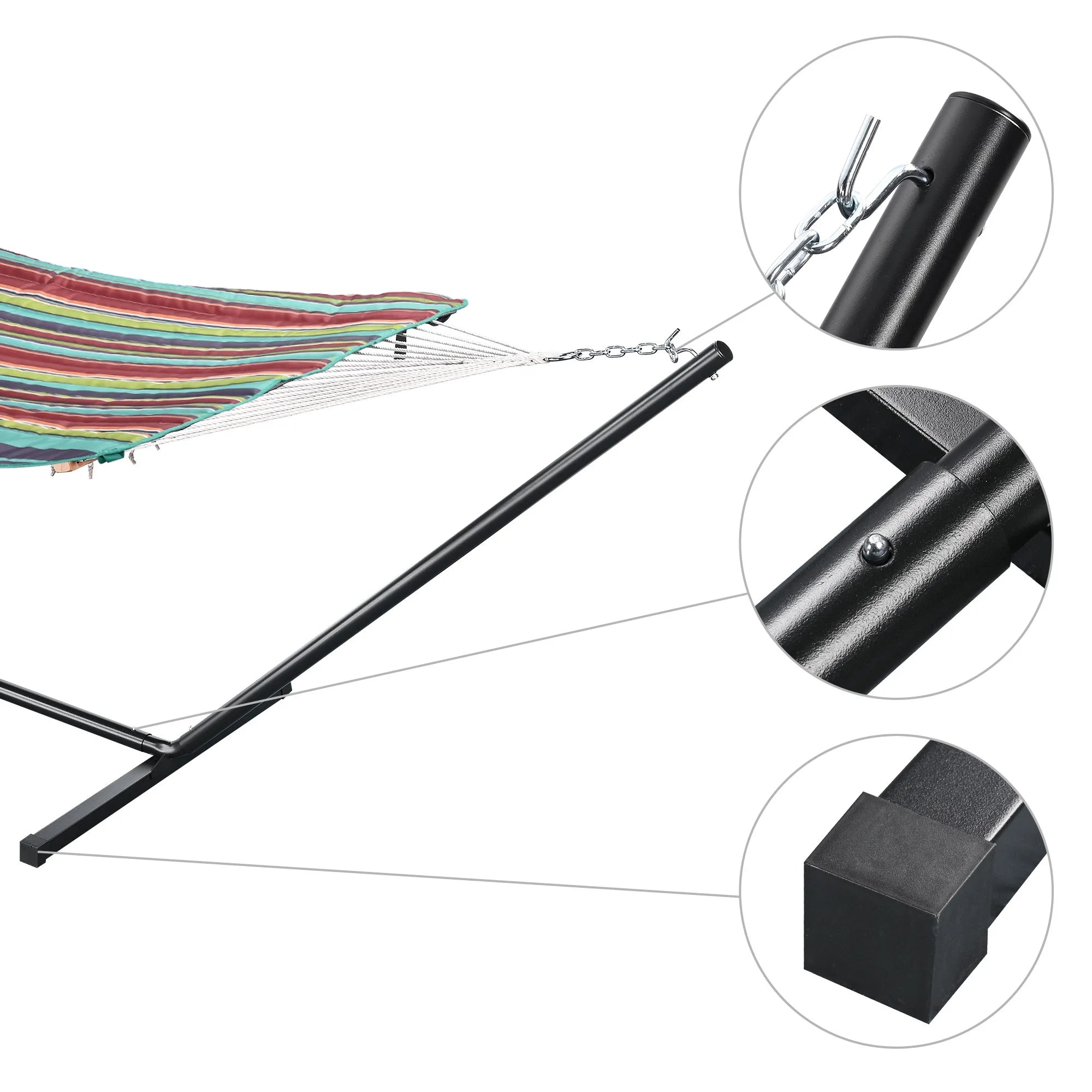 2 Person Hammock with Stand, 500Lbs, with Carrying Case V7308
