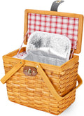 Wicker Picnic Basket with Insulated Cooler Compartment B559