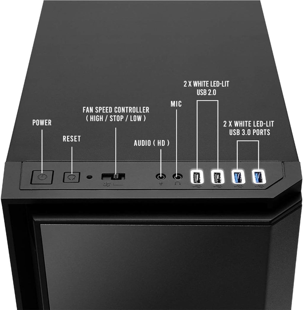 Mid-Tower PC Computer Case with Sound Dampening Panels W68094
