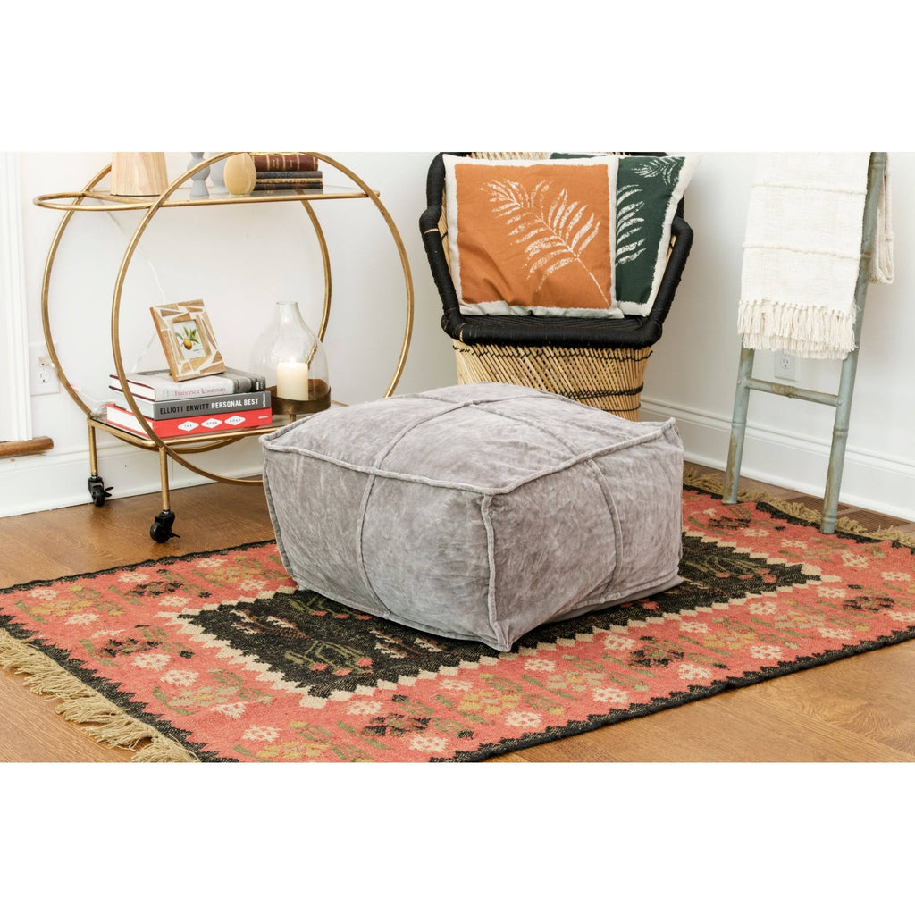 Goldenrod Cotton Velvet Pouf G73715