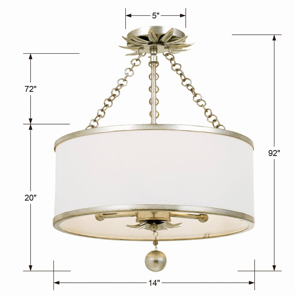 Antique Silver 3 Light Ceiling Mount L18862