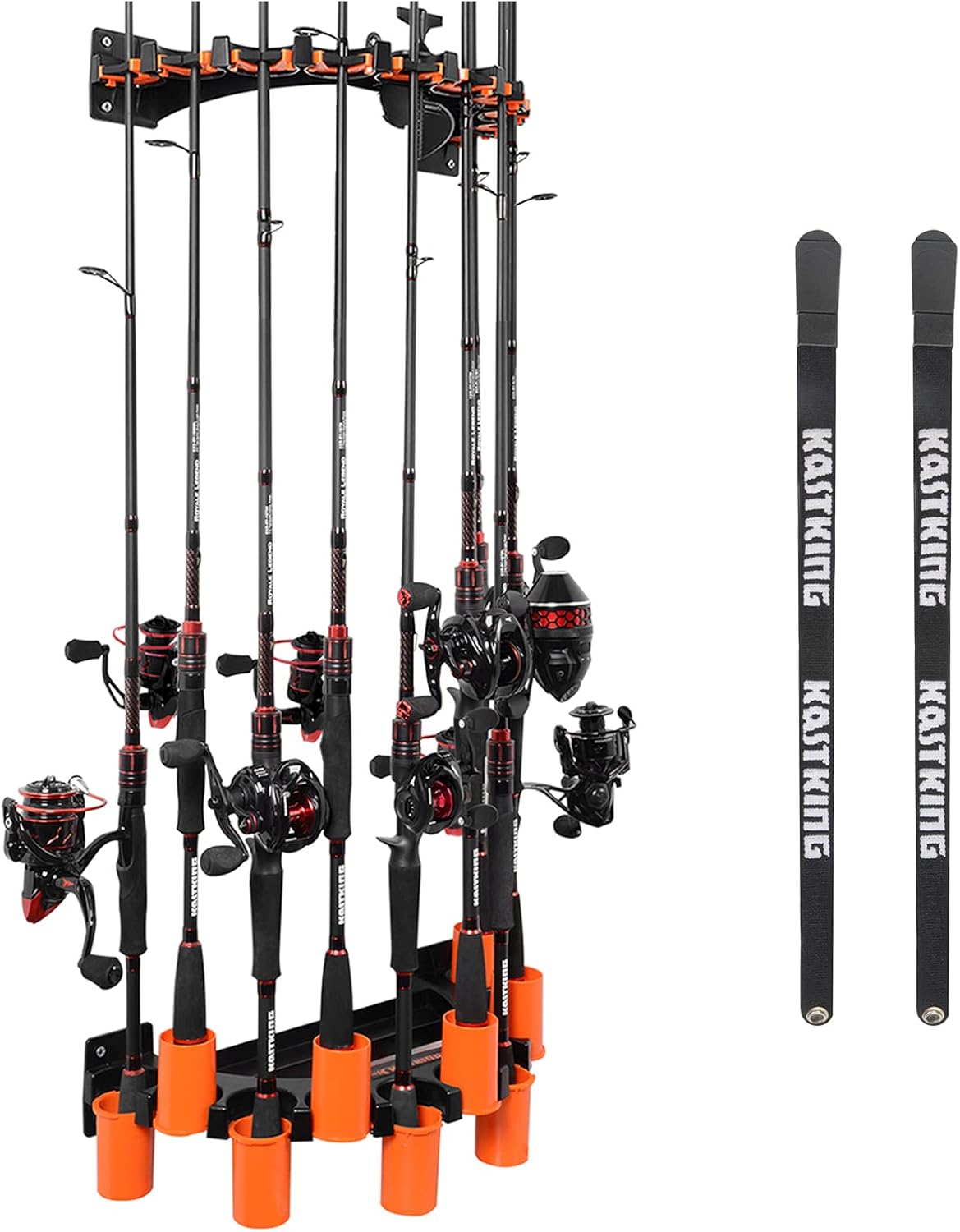 Wall Mounted Fishing Rod Rack, Holds 10 Combos, Pack of 2 U745621