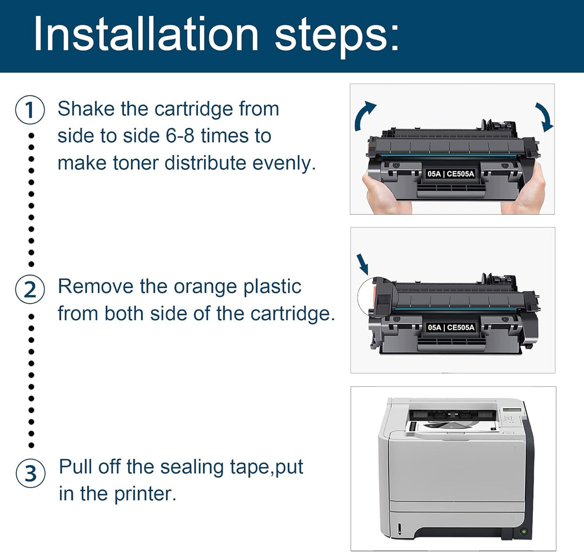 2-Pack Black Toner Cartridge for HP P2035n P2055x P2035 P2055 P2055d P2055dn Printer H1357