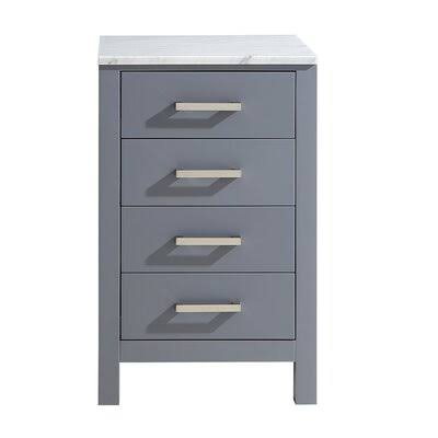 Dark Gray Solid Wood Free-Standing Bathroom Cabinet R645103