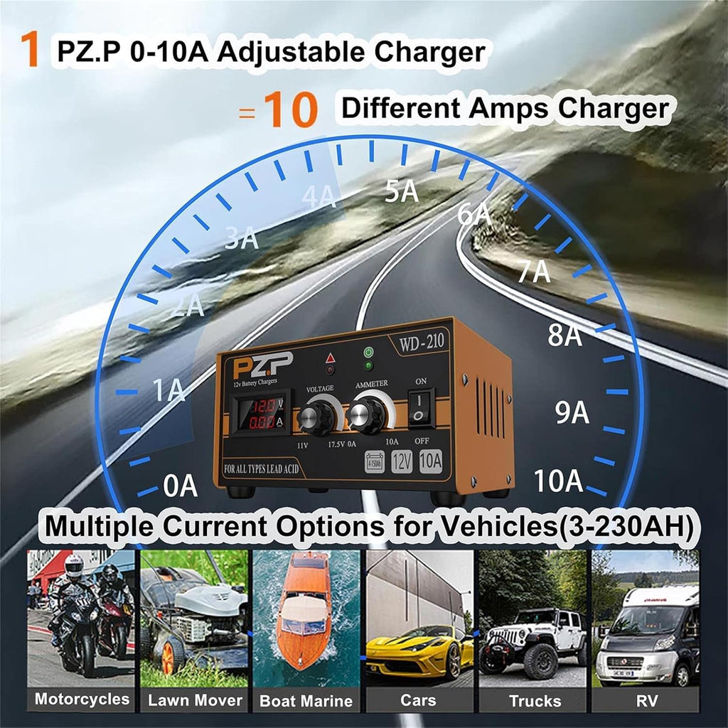 12V/24V Manual Battery Charger Maintainer Trickle Charger D346478