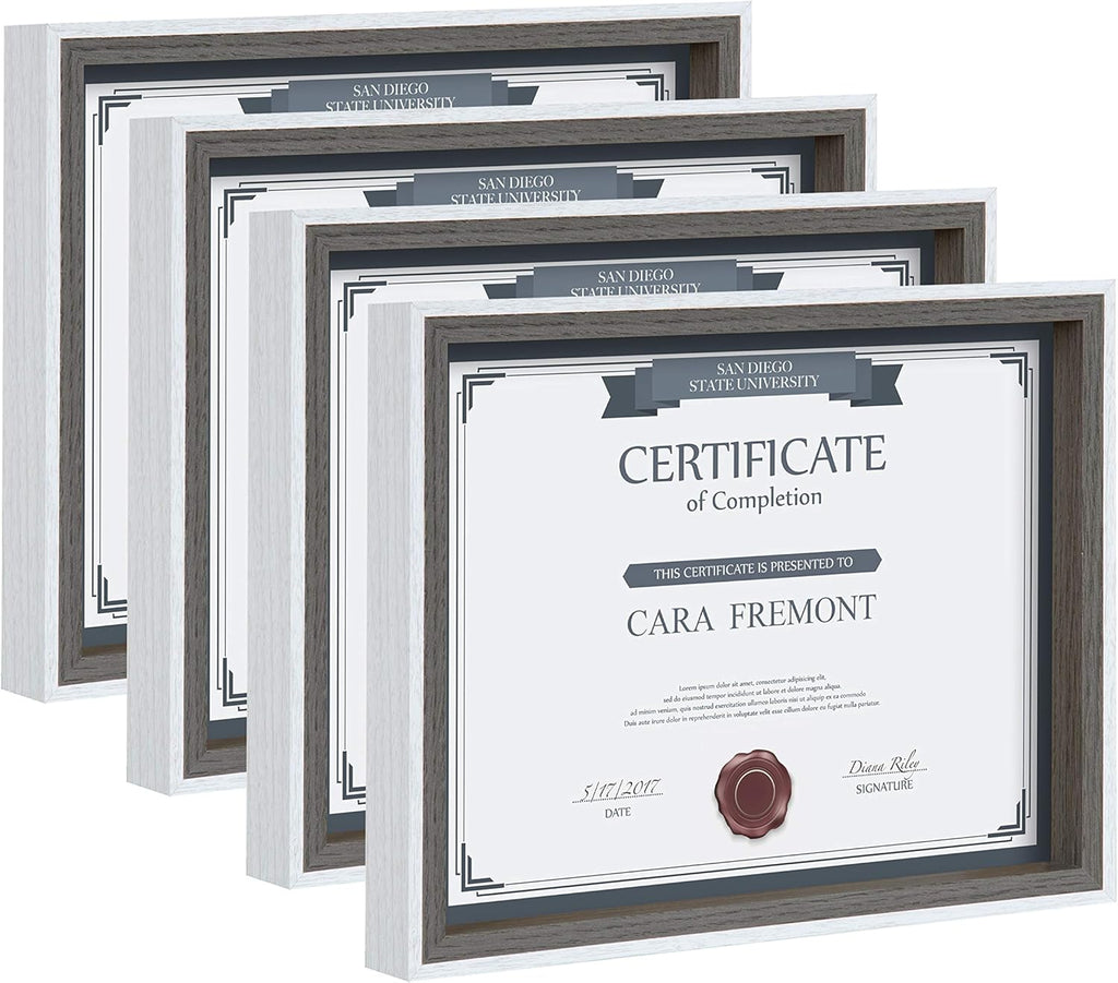 Transitional Frame Set, Set of 4, 11 x 14, White and Natural N32776