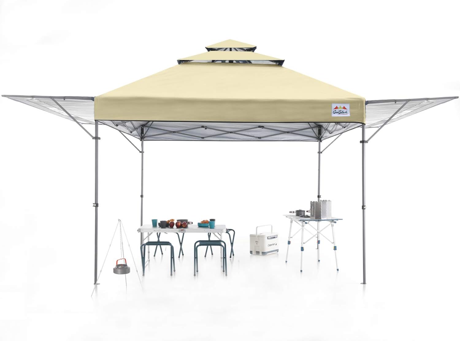 10x17 Instant Pop Up Canopy with Ventilation and Adjustable Dual Half Awnings O47967