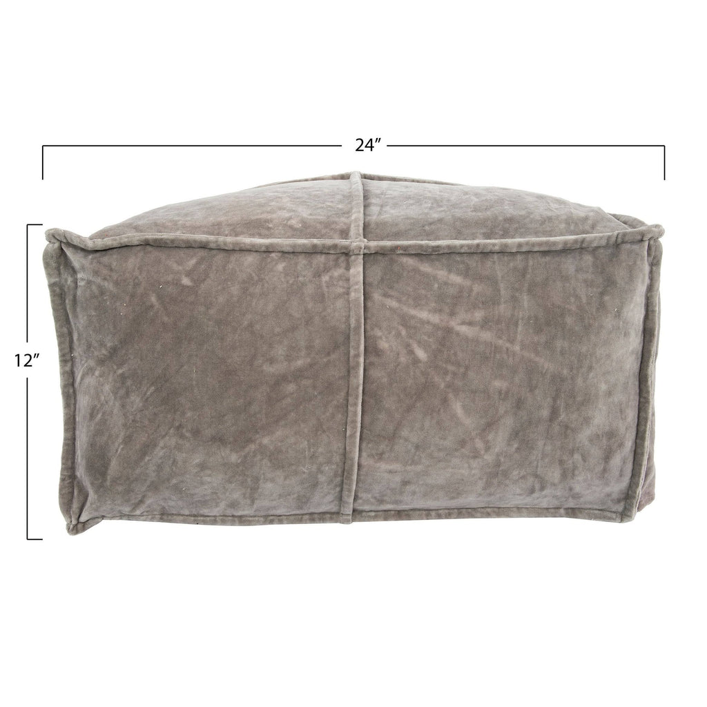 Goldenrod Cotton Velvet Pouf G73715