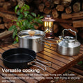 Stainless Steel Camping Cookware Set with Pot Frying Pan Kettle D78703