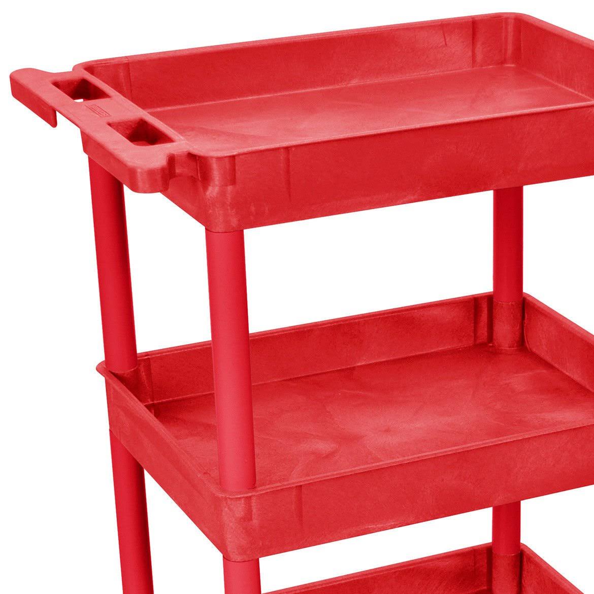 Red 3 Shelf Tub Cart G6932