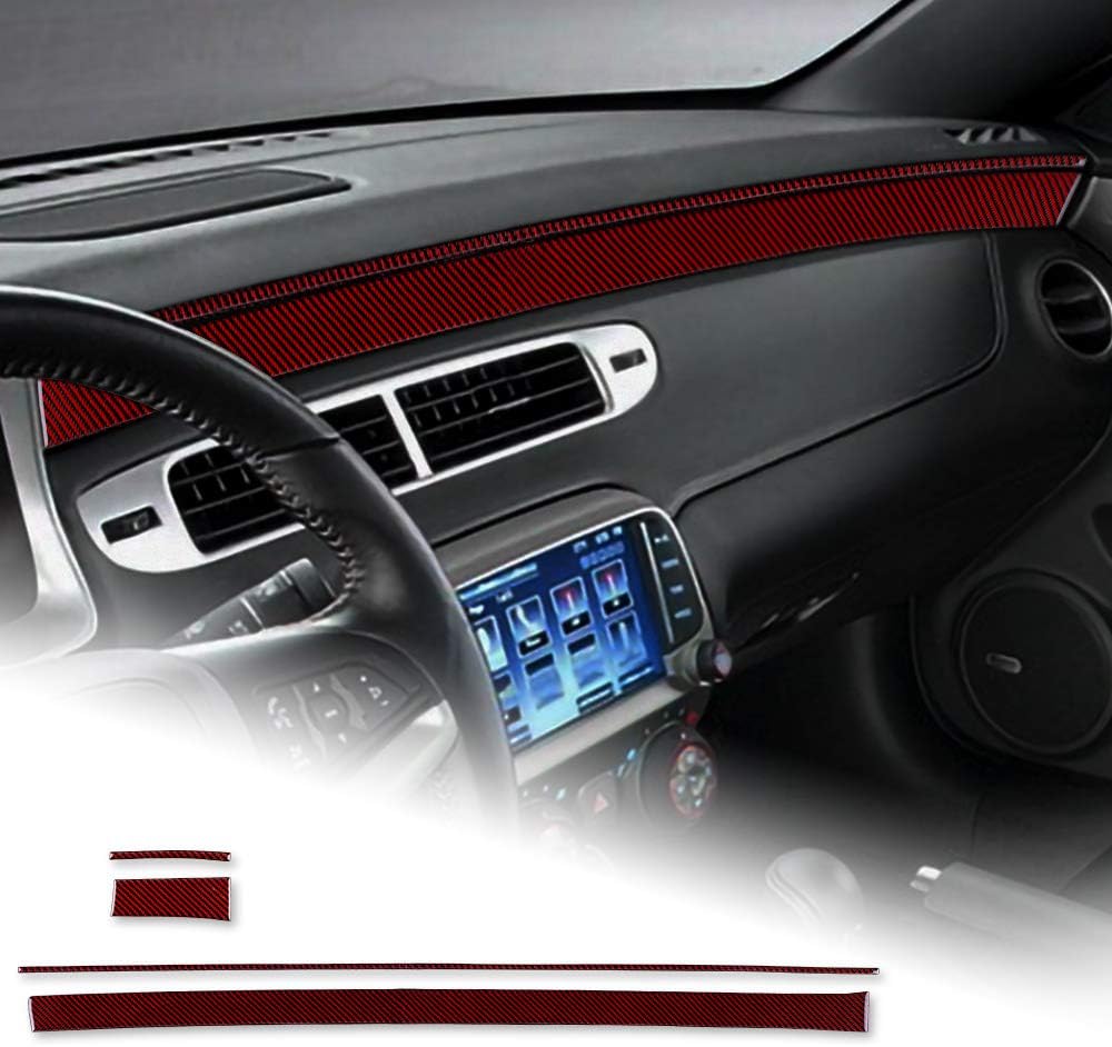 Carbon Fiber Car Center Console Dash Panel Sticker Interior Trim Decal Accessories (Black) Pack of 2 K972478