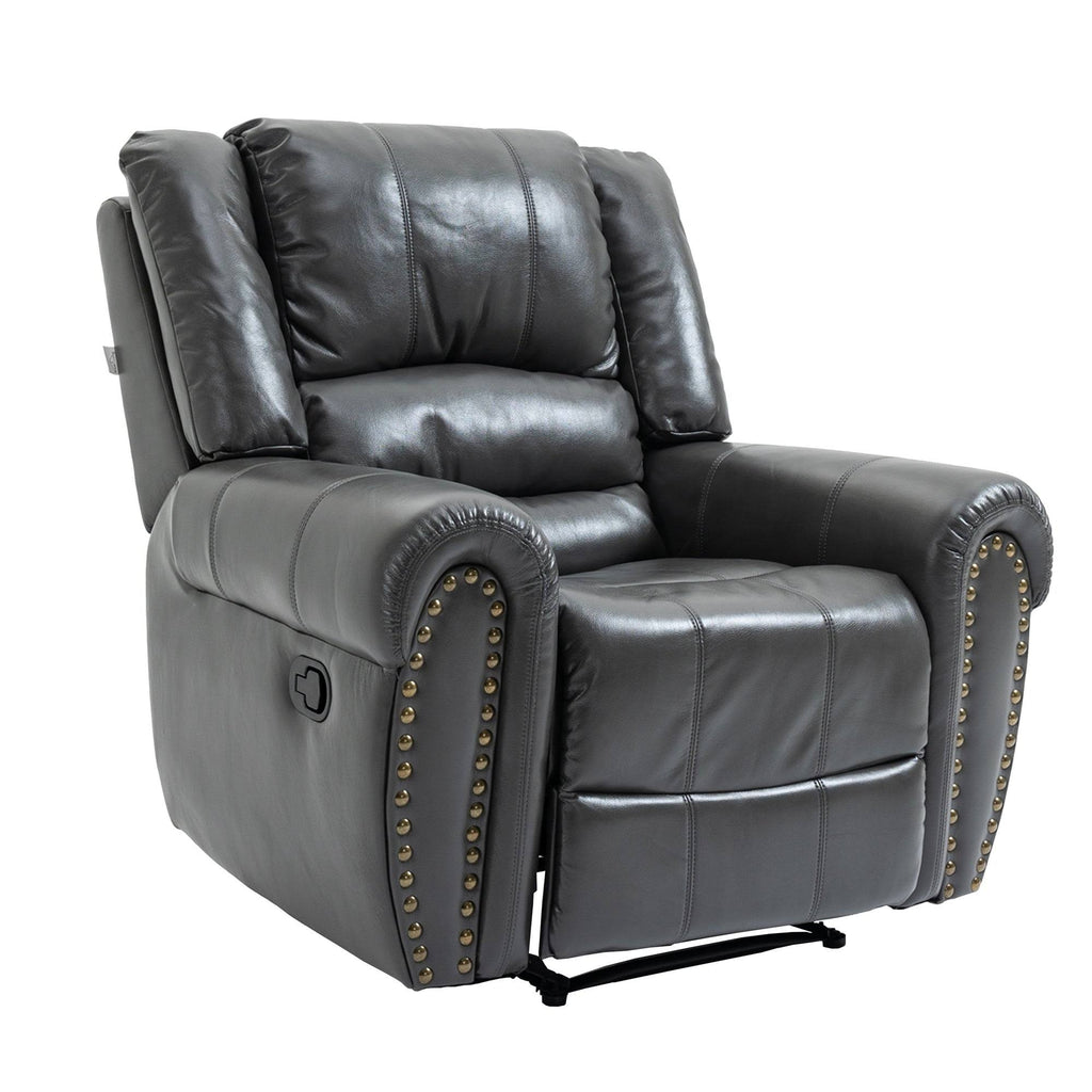 Black Microfiber Manual Standard Recliner D978