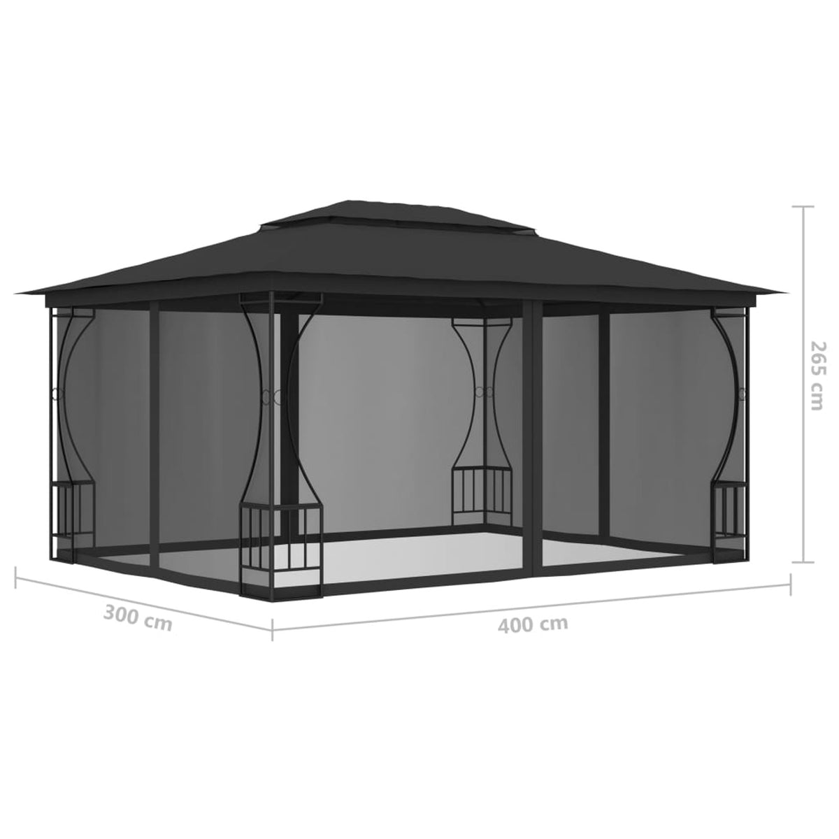 Anthracite Gazebo with Nets O465287