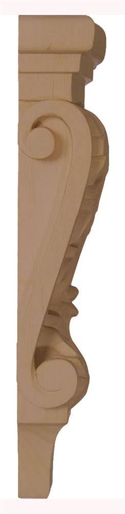 Small Acanthus Pilaster Wood Corbel, Cherry D7371