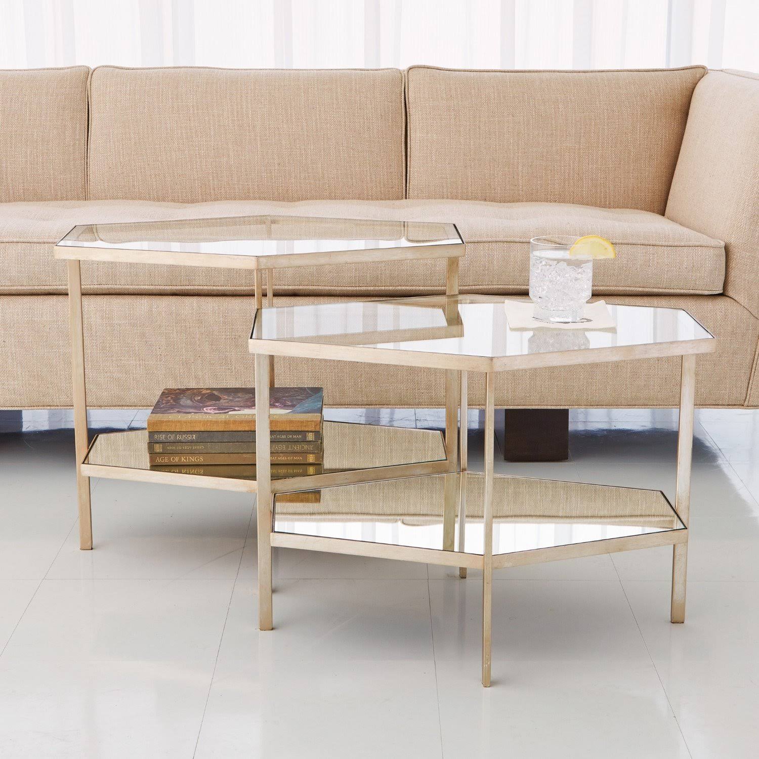 Silver Leaf Hexagon Table Y13600