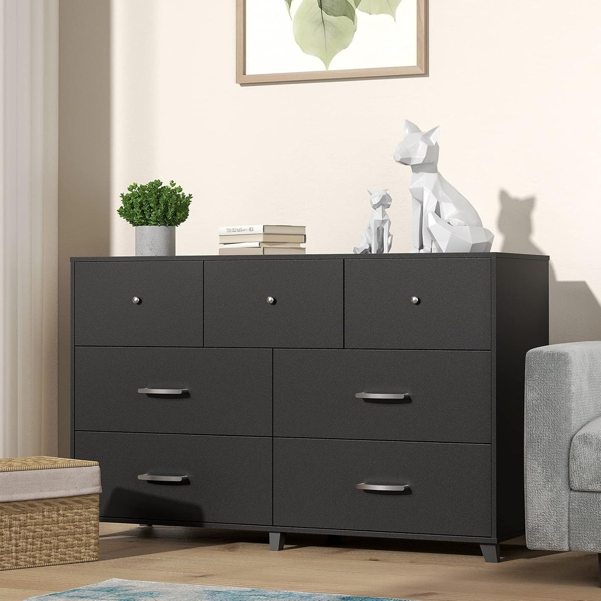 Black 6-Drawer Vertical Dresser Z5034