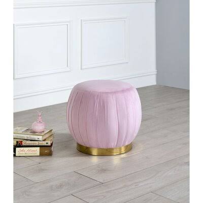 19x22 Wide Velvet Round Pouf Ottoman H797115