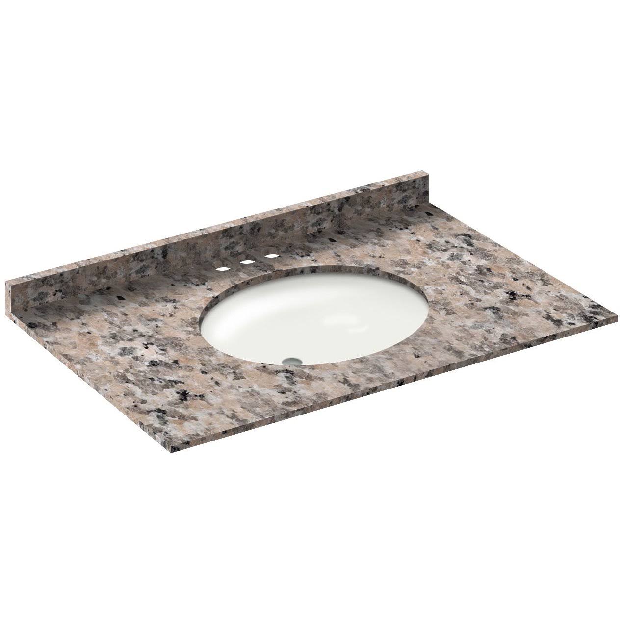 Burlywood Granite Vanity Top 37 in x 22 in with Backsplash 4 in Spread C913