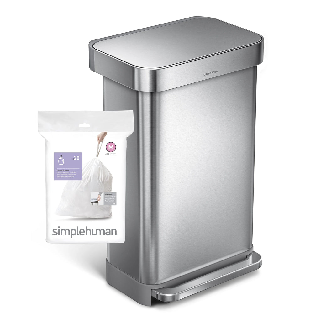 White 45 Liter Drawstring Trash Bags W916090