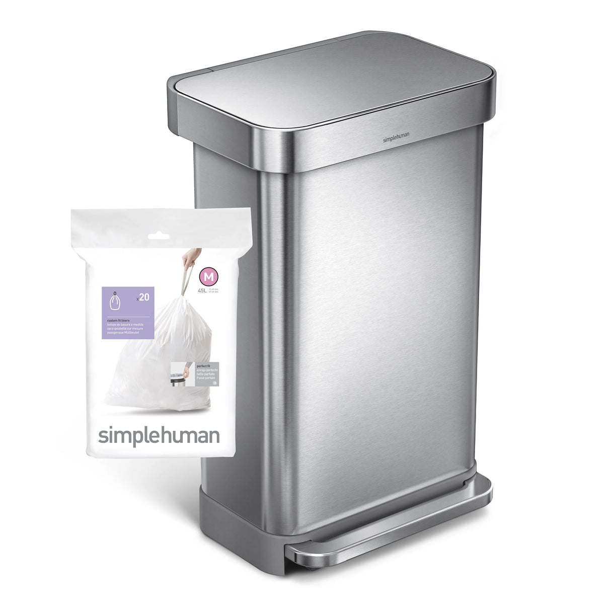White 45 Liter Drawstring Trash Bags W916090