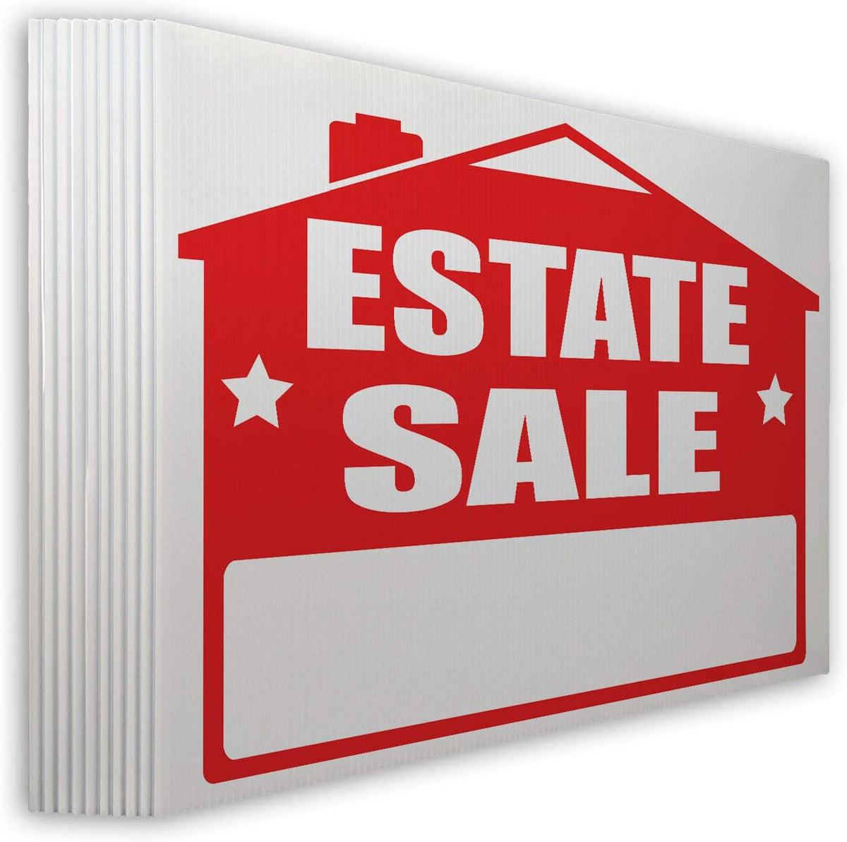 Estate Sale Yard Sign Kit, 10 Signs, Double-Sided, with Metal H-Stakes and Blue Arrow Stickers M8766