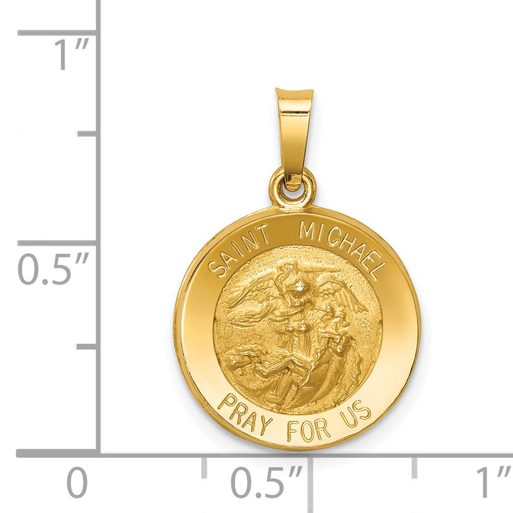 14K Yellow Gold St Michael Medal Pendant Charm Y299150