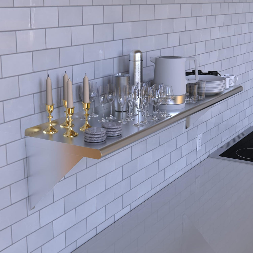 14" X 60" Stainless Steel Wall Shelf H7329