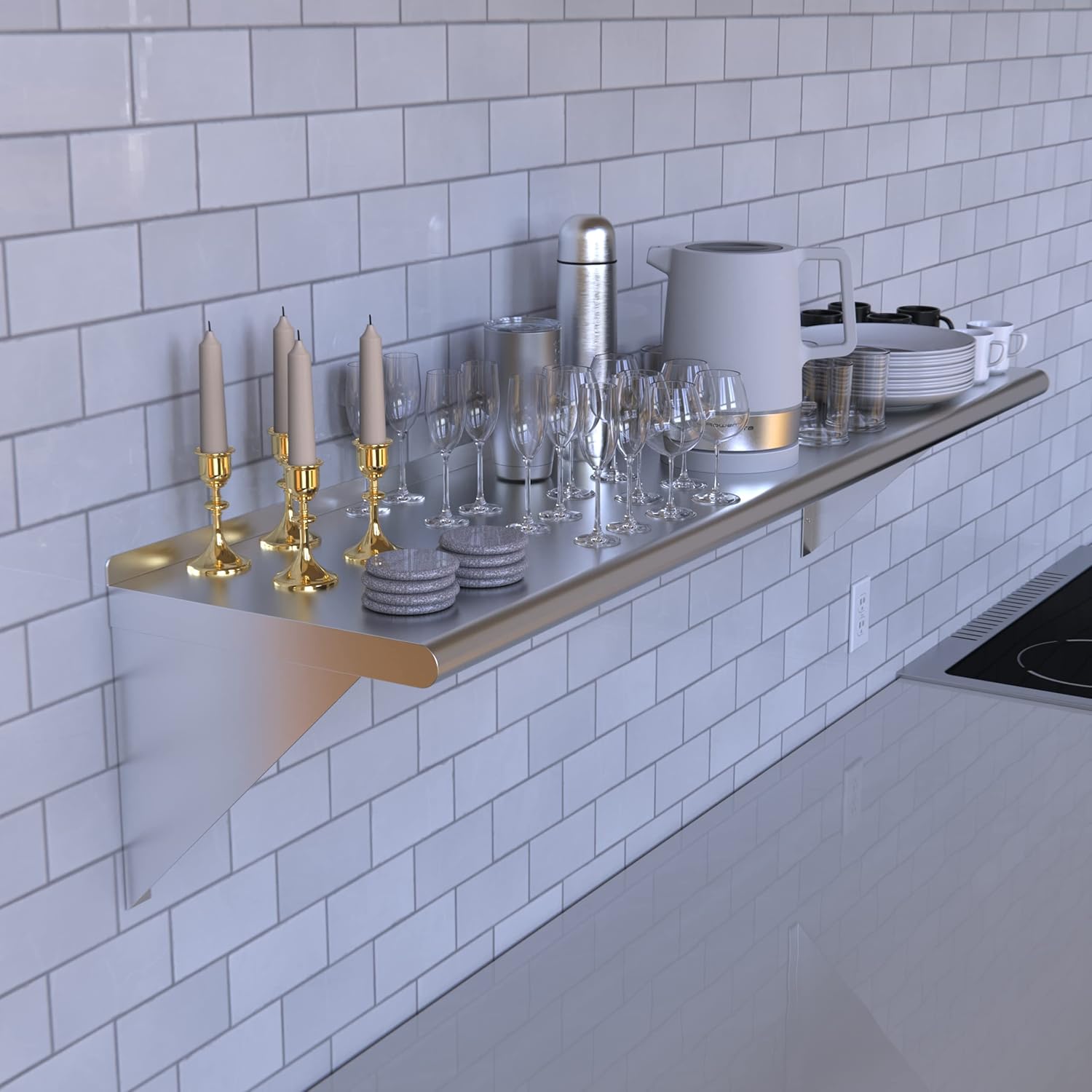 14" X 60" Stainless Steel Wall Shelf H7329