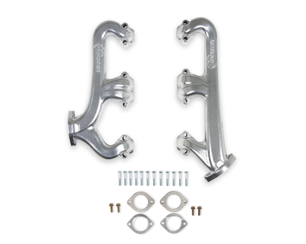 Cast Iron Exhaust Manifolds 2-1/2" Outlet Silver Ceramic Coated W1773