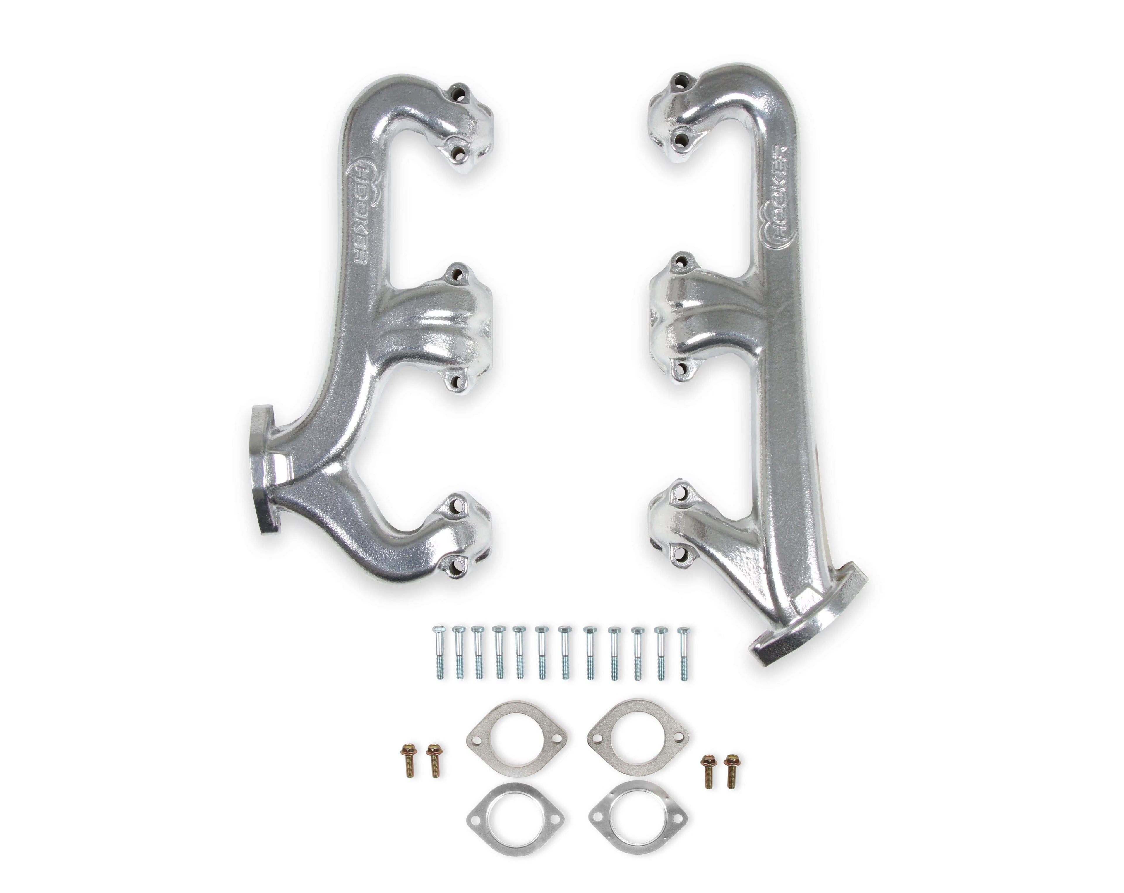 Cast Iron Exhaust Manifolds 2-1/2" Outlet Silver Ceramic Coated W1773