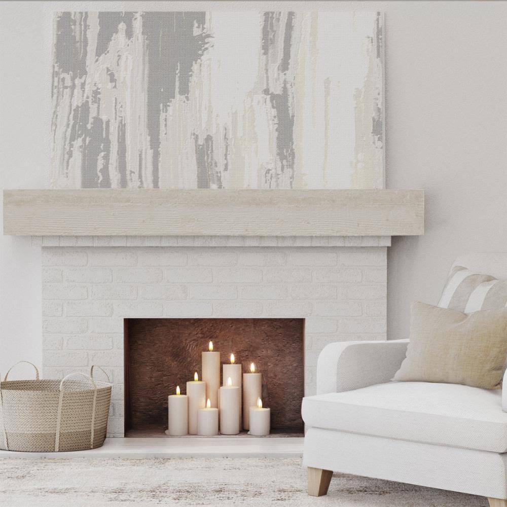 White Washed Faux Wood Fireplace Mantel H834308