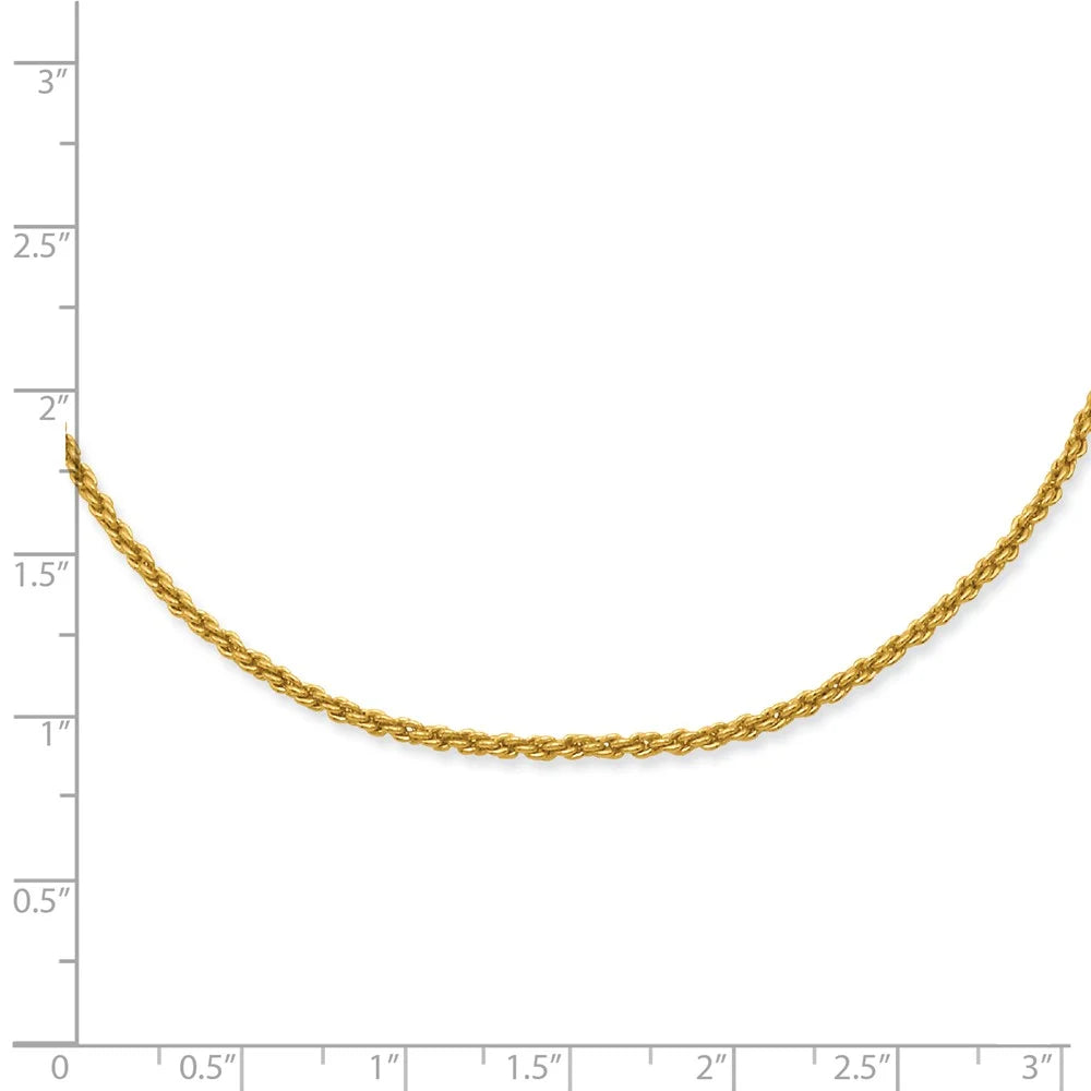 20in Gold-plated 2mm French Rope Chain with Lobster Clasp H4821