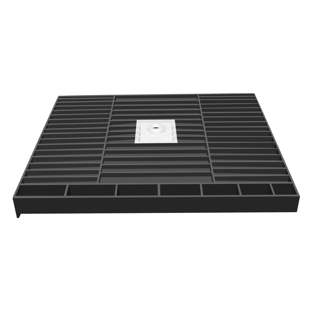 32x22 x 48x22 Double Threshold Shower Base with Drain Plate V55469