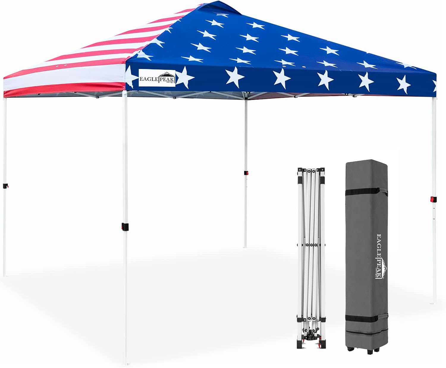 10' x 10' Light Blue Pop Up Canopy Tent with Wheeled Carrying Bag N556