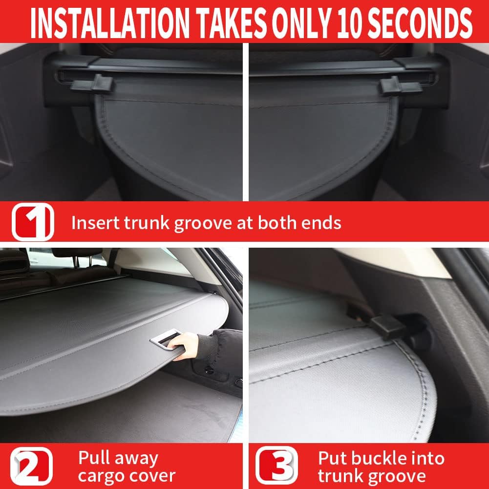 Black Retractable Cargo Cover with Extra Storage Net R660926