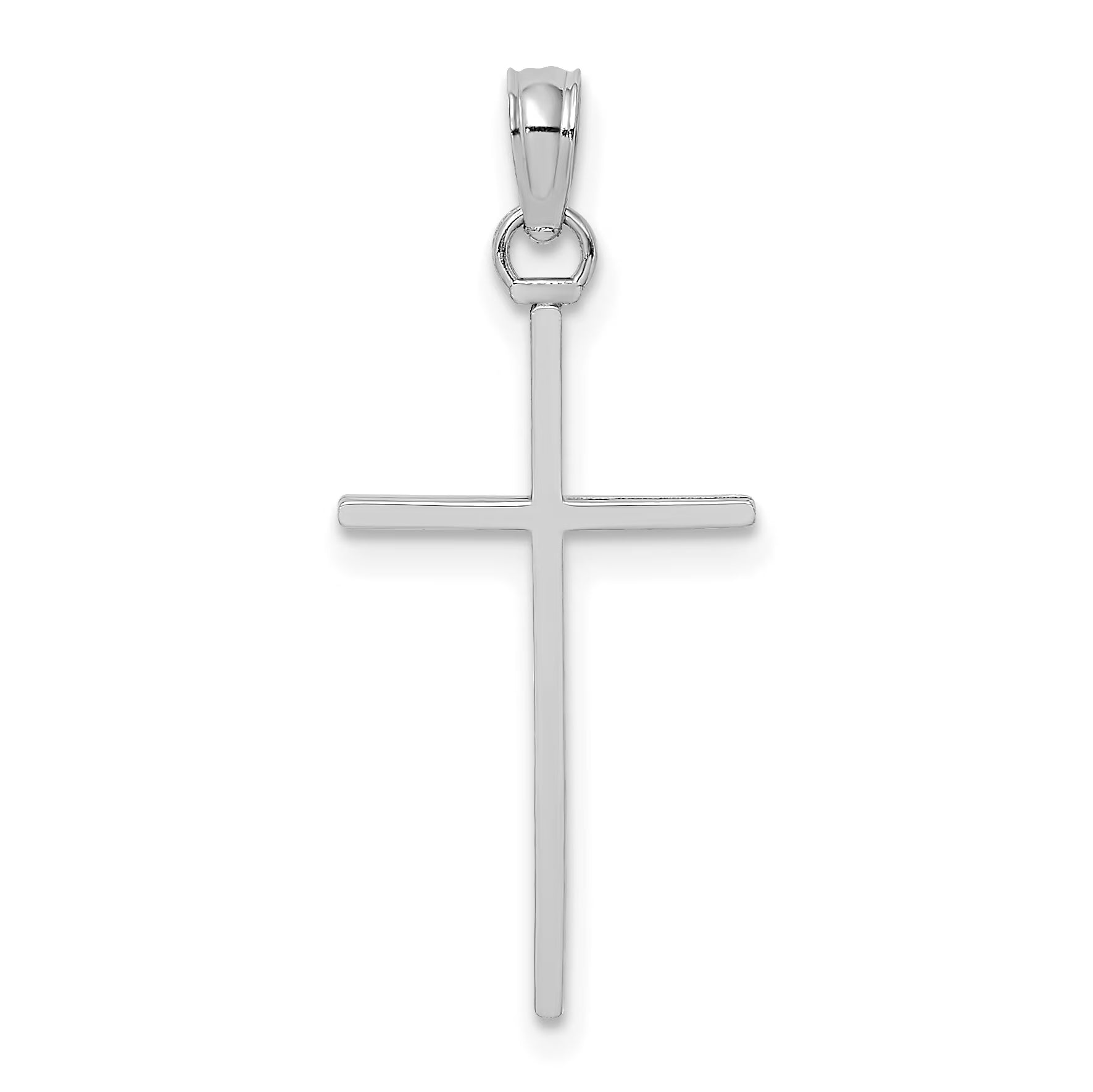 10K White Gold Stick Cross Charm M91092