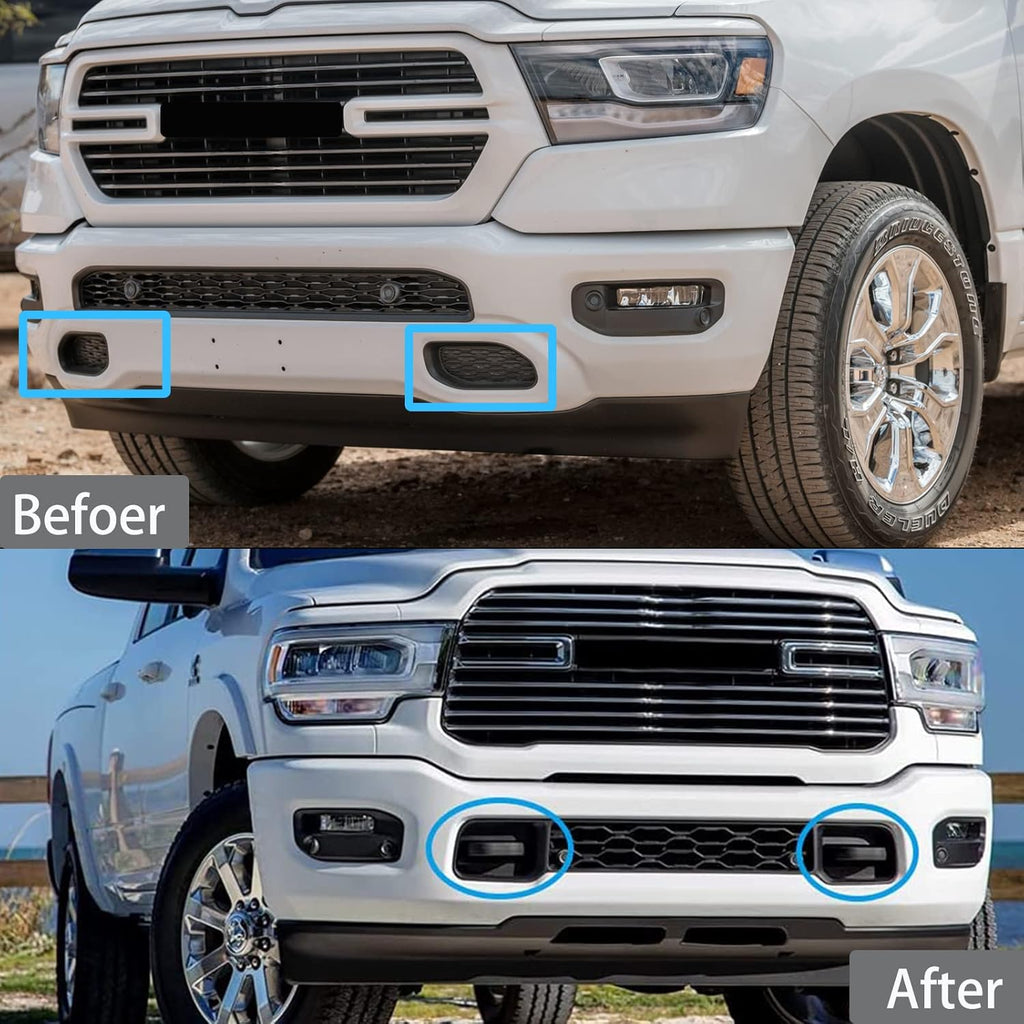 Front Car Tow Hooks Left & Right for Dodge Ram 1500 2019-2021 (Black) U7682