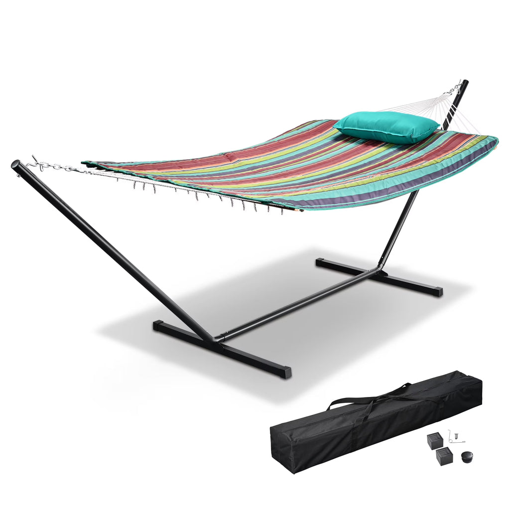 2 Person Hammock with Stand, 500Lbs, with Carrying Case V7308