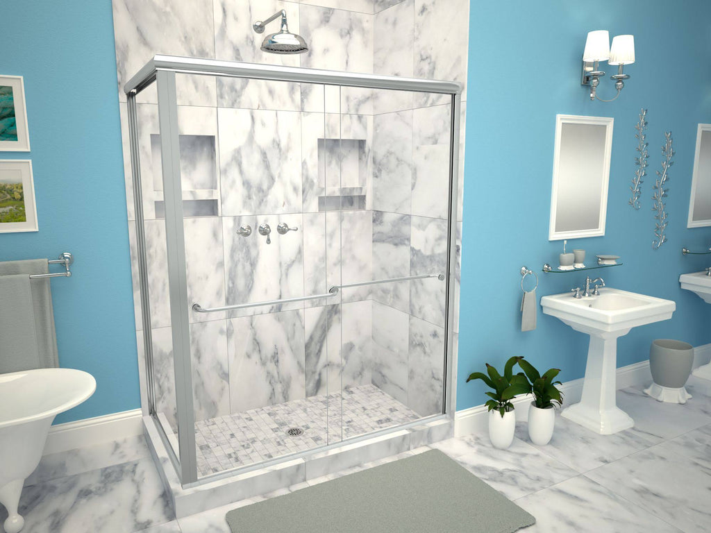 32x22 x 48x22 Double Threshold Shower Base with Drain Plate V55469