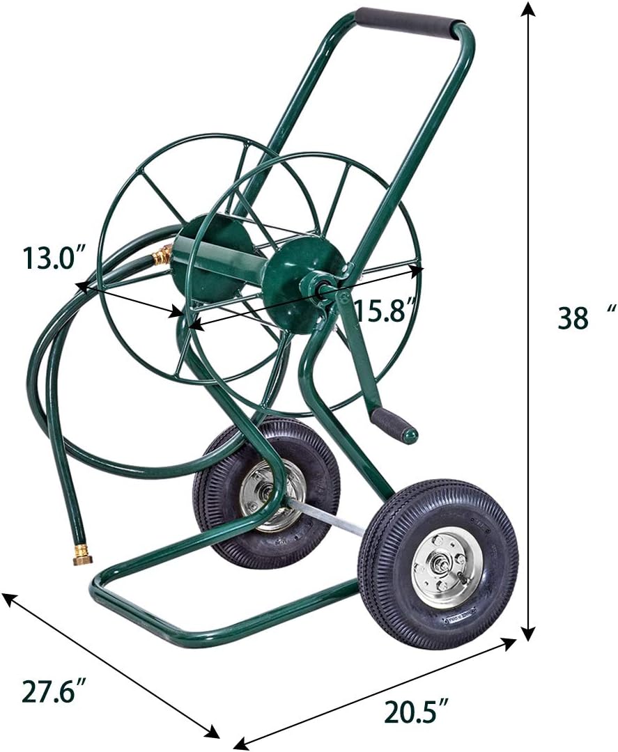 Steel Frame Garden Hose Reel Cart V65446