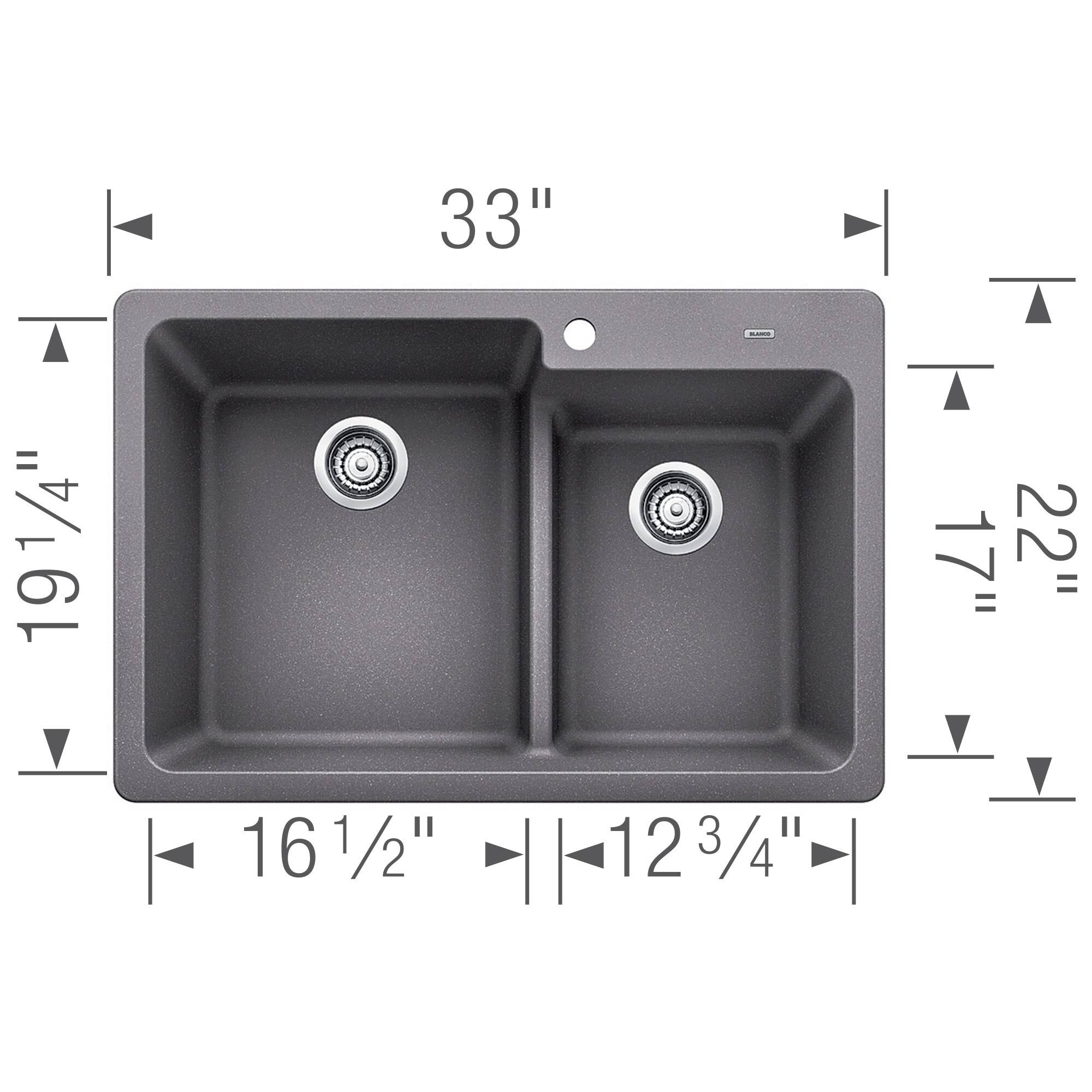Metallic Gray Undermount Double Basin Kitchen Sink S3184