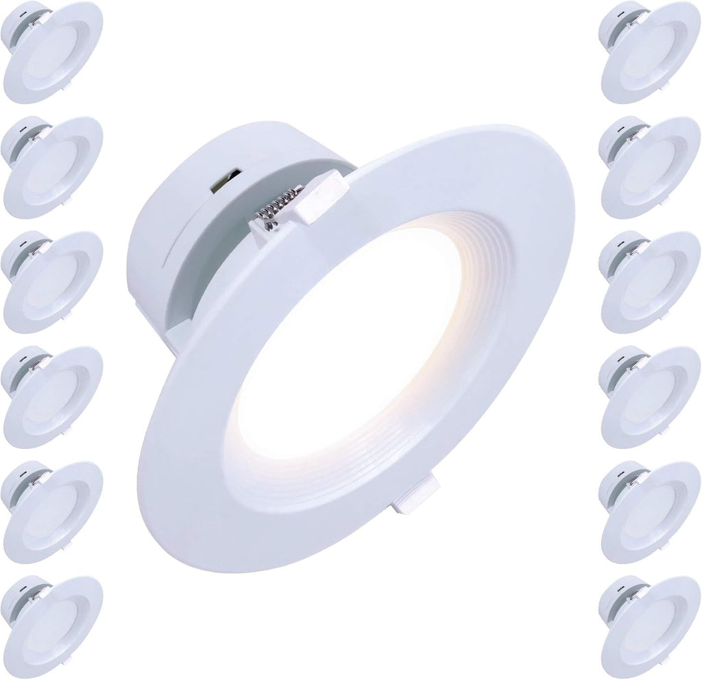 12 Pack 6 Inch Canless LED Downlight with Junction Box, 9W, 700 Lumens, Soft White 2700K M1715